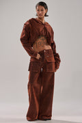 THINK ABOUT YOU ALL THE TIME VELVET DENIM CARGO TROUSER