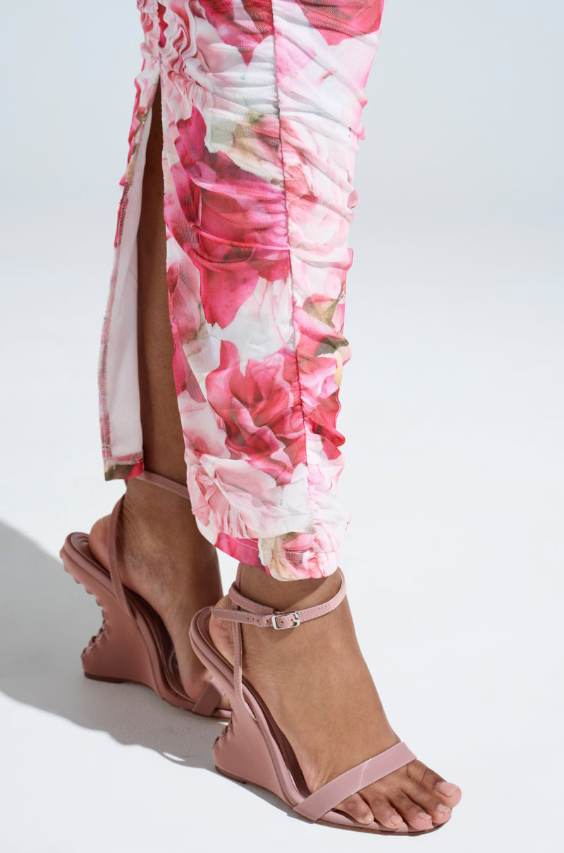 AZALEA WANG SAWNEY MAUVE LACE UP PATENT SANDAL
