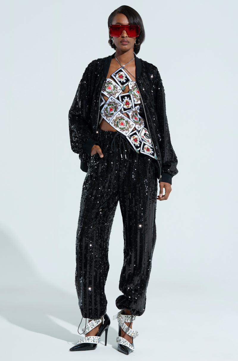 COSMIC SEQUIN BOMBER