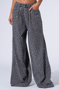 DAZZLED RHINESTONE STUDDED DENIM PANTS IN BLACK