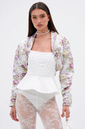 TEA FOR TWO BROCADE SHRUG