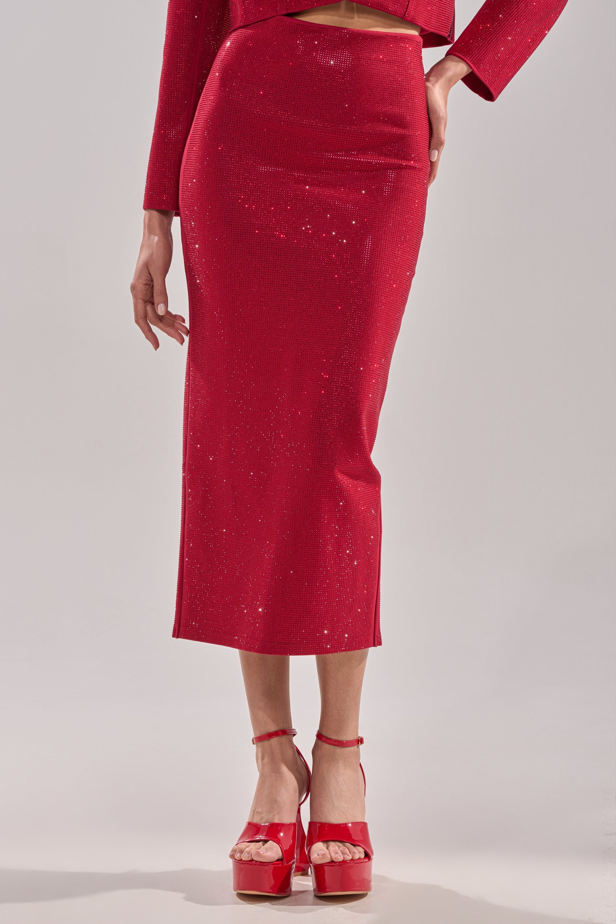 ICED OUT RHINESTONE MAXI SKIRT