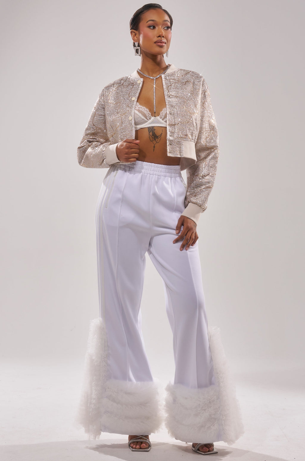 GOLDEN HOUR EMBELLISHED BROCADE BOMBER