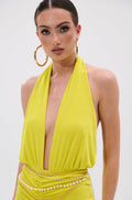 TIMELESS MESH HALTER NECK BODYSUIT