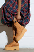 THERIVETER CHESTNUT FLATFORM BOOTIE