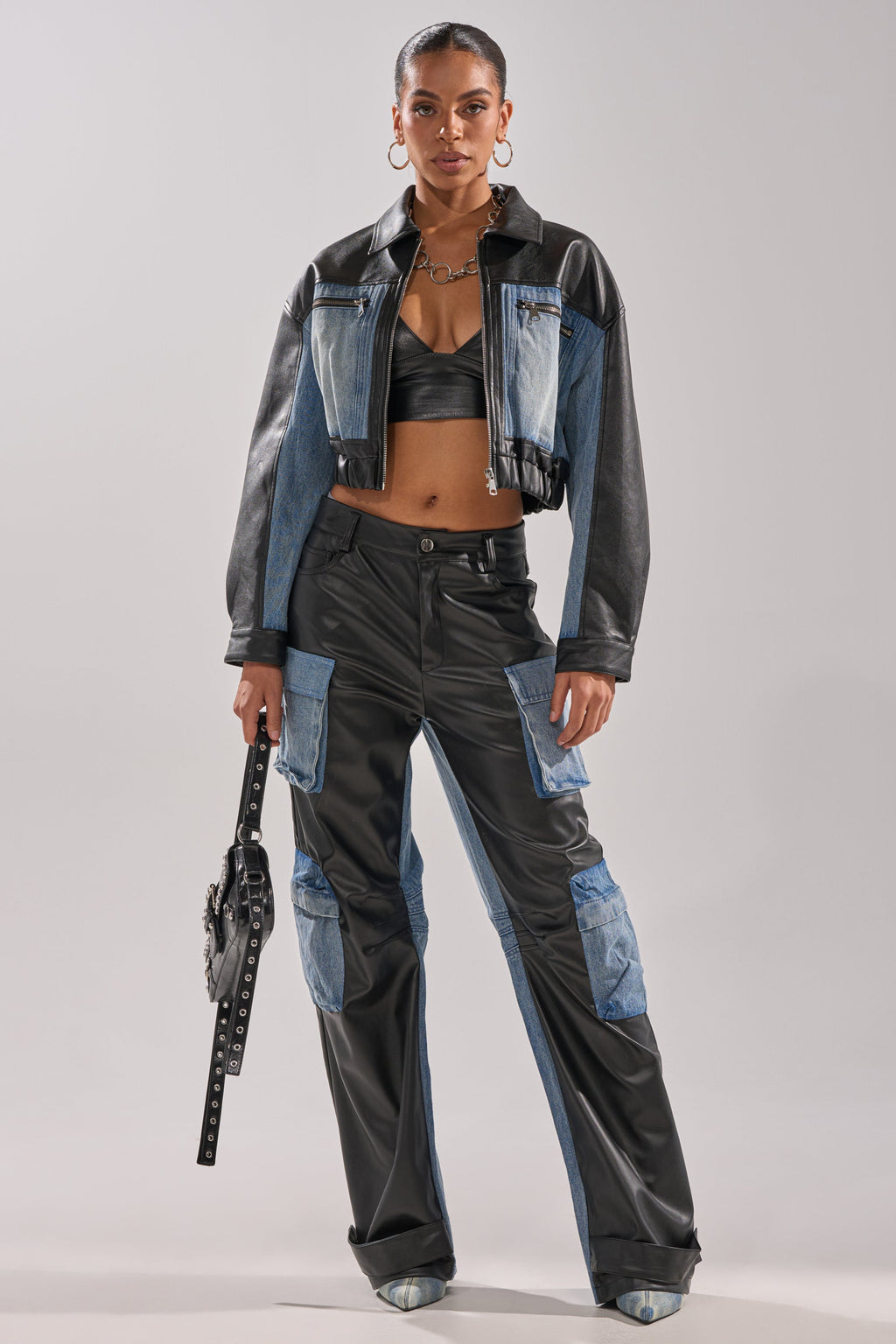 DOWN TIME MIXED MEDIA CARGO PANT