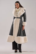 VIVIAN FUR TRIM TRENCH IN GREY