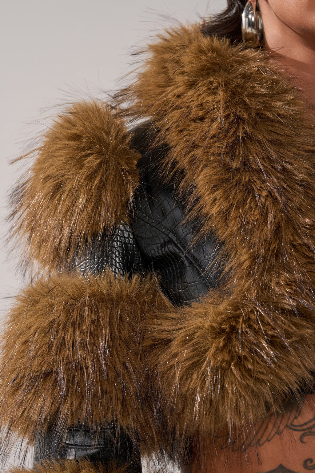 NEW LOVERGIRL ULTRA CROP FUR TRIM MOTO