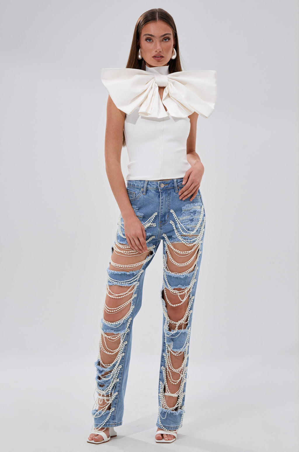 CUTIE BOW TOP IN WHITE