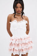 KYLEIGH SATIN MINI DRESS WITH CORSET