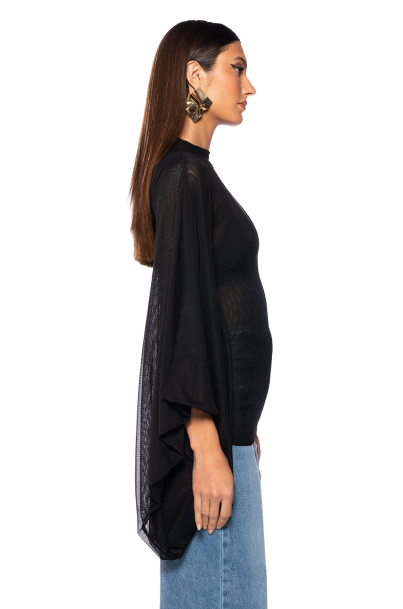 ADORE BELL SLEEVE MESH TOP