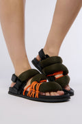 AZALEA WANG CAPTIVATING PUFFY FLAT SANDAL IN MULTI