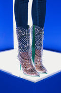 AZALEA WANG CENTER OF ATTENTION STILETTO BOOTIE IN GREEN