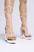 AZALEA WANG DARCELLE NUDE EDGY PLATFORM SANDAL