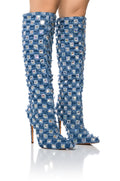 AZALEA WANG EVE DISTRESSED DENIM BOOT