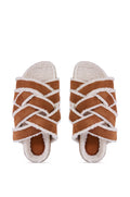AZALEA WANG MACCOY BROWN SLIP ON FURRY SANDAL SLIPPER
