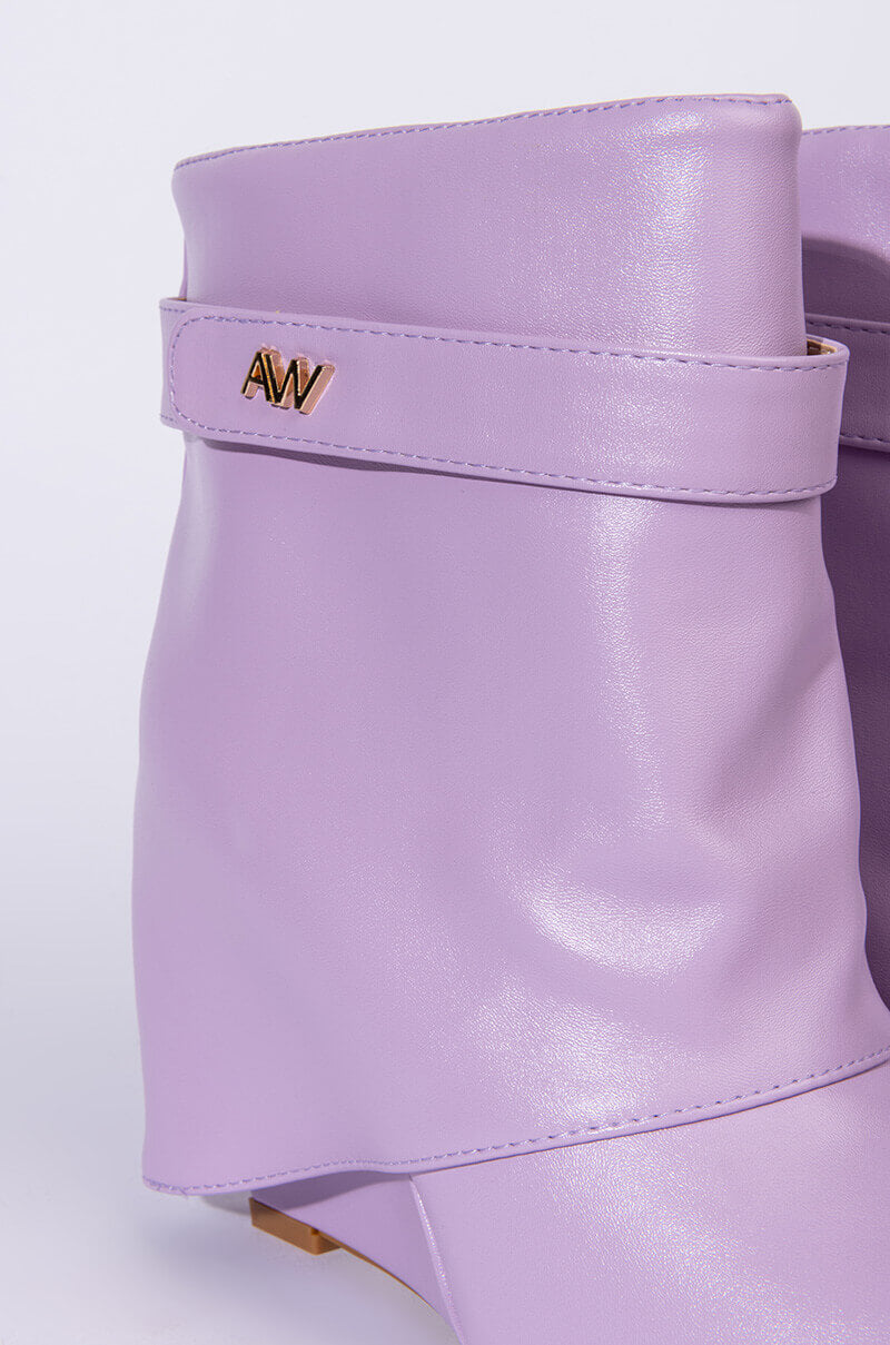 AZALEA WANG OFF THE GRID WEDGE BOOTIE IN PURPLE