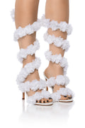AZALEA WANG THEODOSIA FLORAL SANDAL IN WHITE