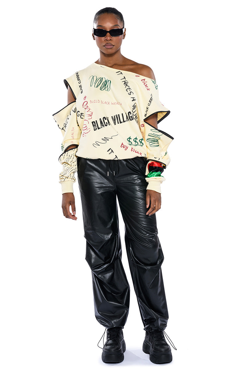 BLACK VILLAGE FOUNDATION ZIPPER DETAIL SWEATSHIRT