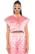 ARYA QUILTED SATIN VEST