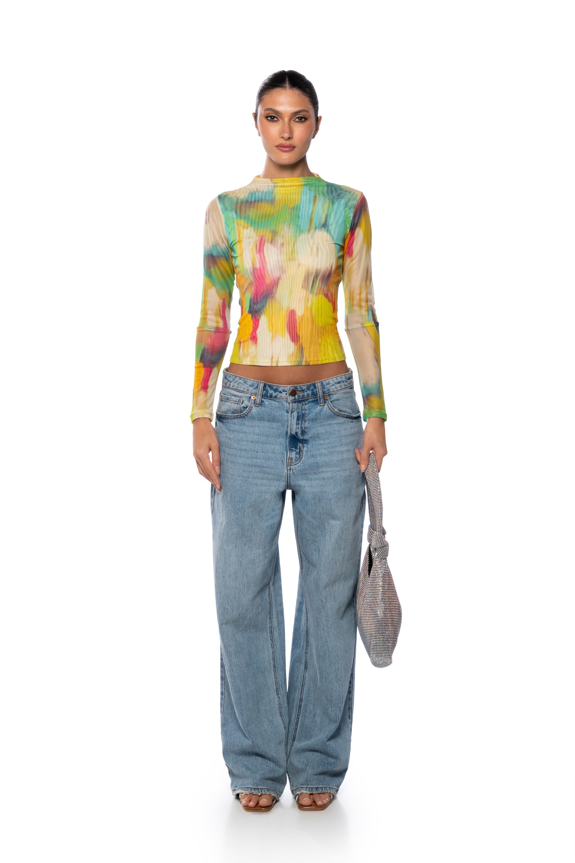 DAY DREAMING LONG SLEEVE MESH BODYSUIT