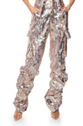 ENVISION ME RUCHED CARGO PANT IN GOLD