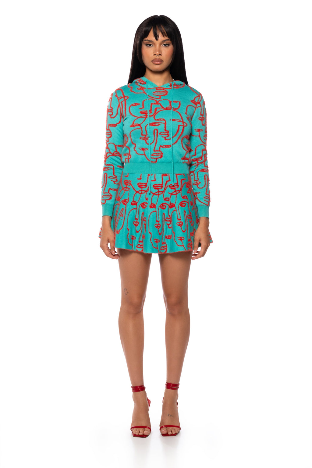 FACES AND PLACES REVERSIBLE KNIT MINSKIRT