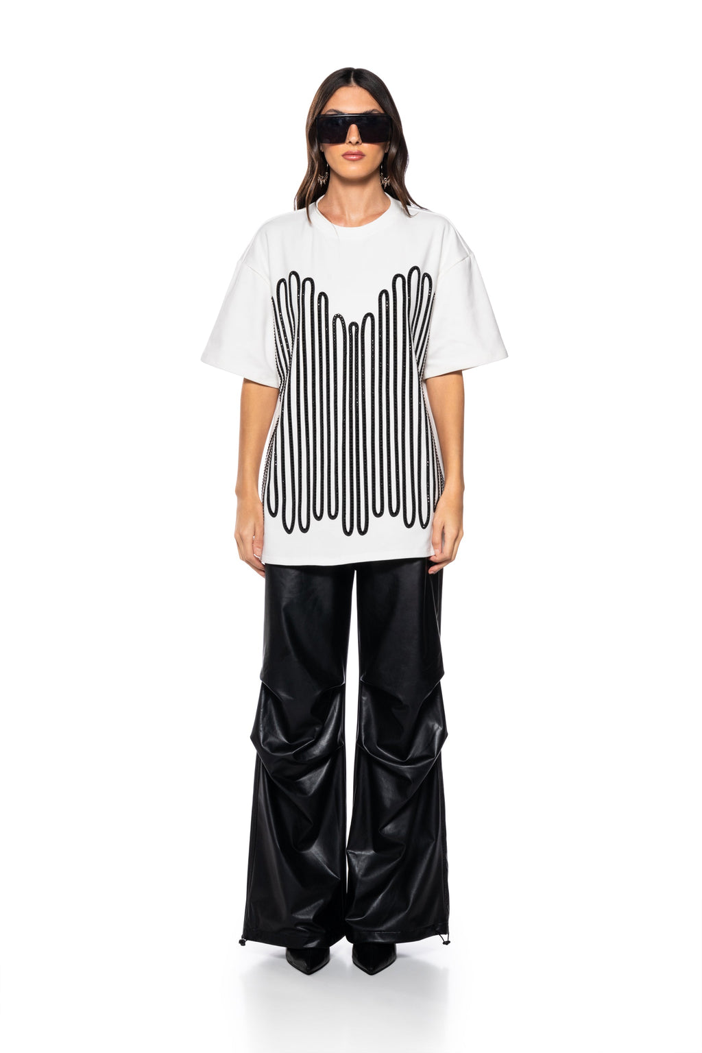 FIGHT THE FEELING EMBELLISHED GRAPHIC T SHIRT
