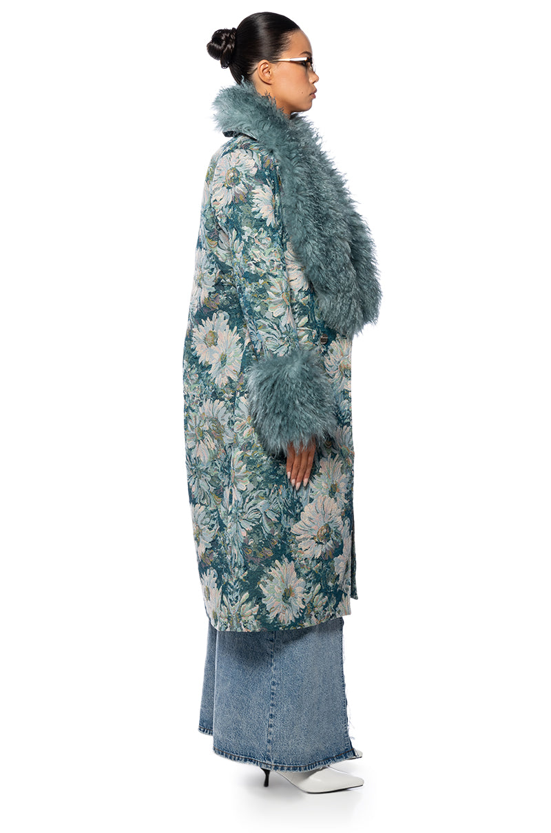 FLEUR LANE BROCADE TRENCH COAT