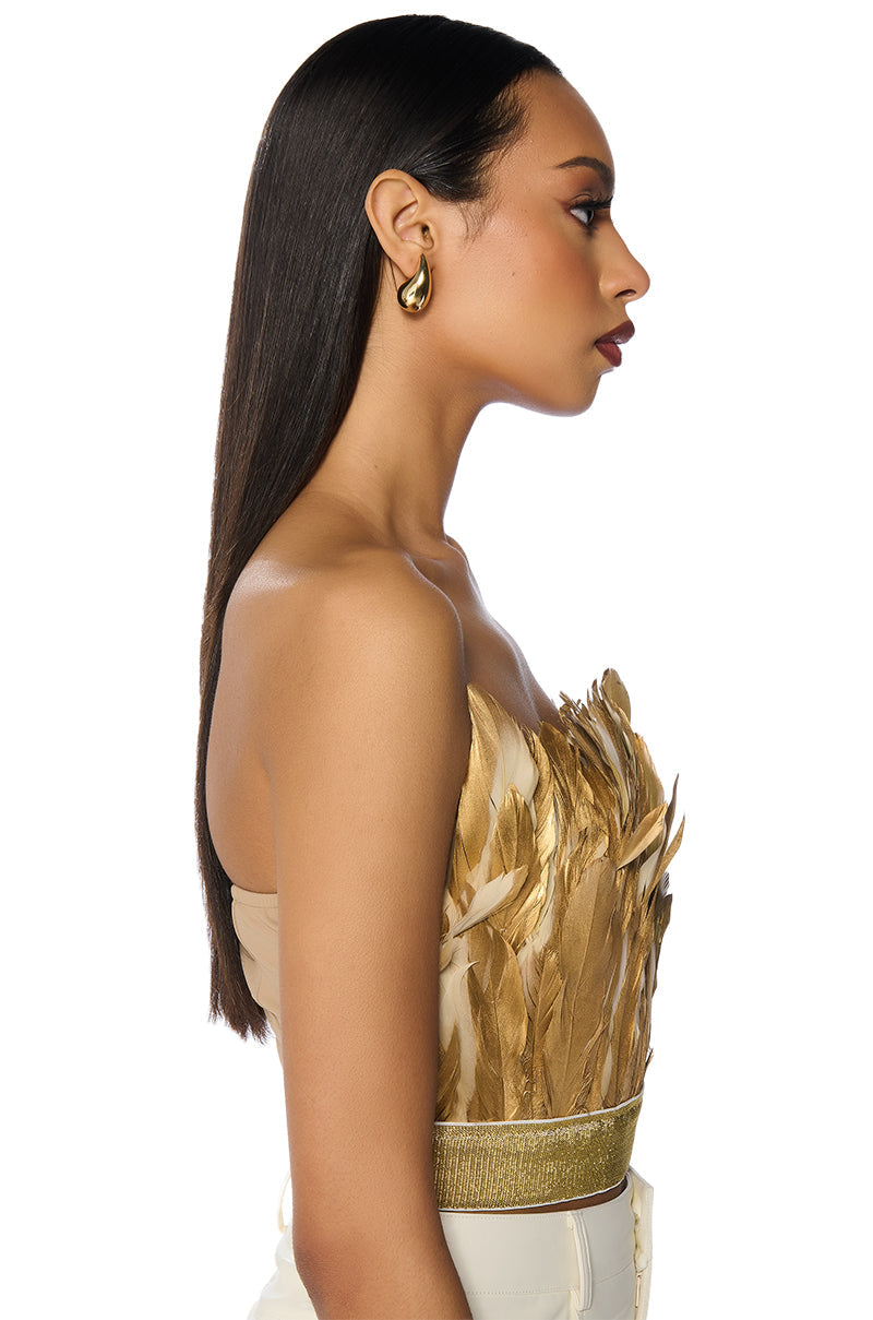 FLY AWAY FEATHER TUBE TOP