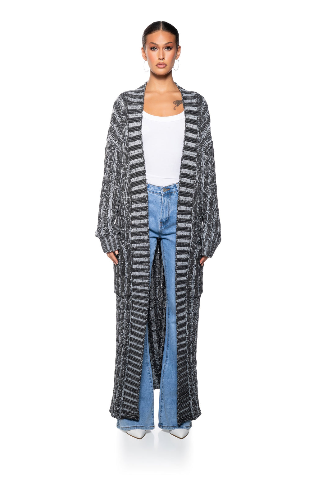 FOR THE LONG NIGHTS KNIT EXTRA LONG CARDIGAN