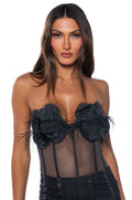 GRACE 3D FLOWER MESH CORSET
