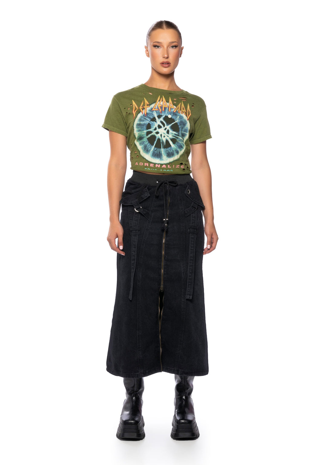 GRUNGEY CARGO MIDI SKIRT