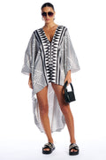 KONA PRINTED DEEP V KAFTAN DRESS