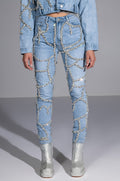 MAKE A WISH RHINESTONE HIGH WAISTED SKINNY JEAN