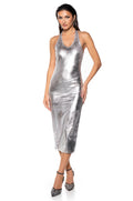 NOT SO BASIC METALLIC MIDI DRESS