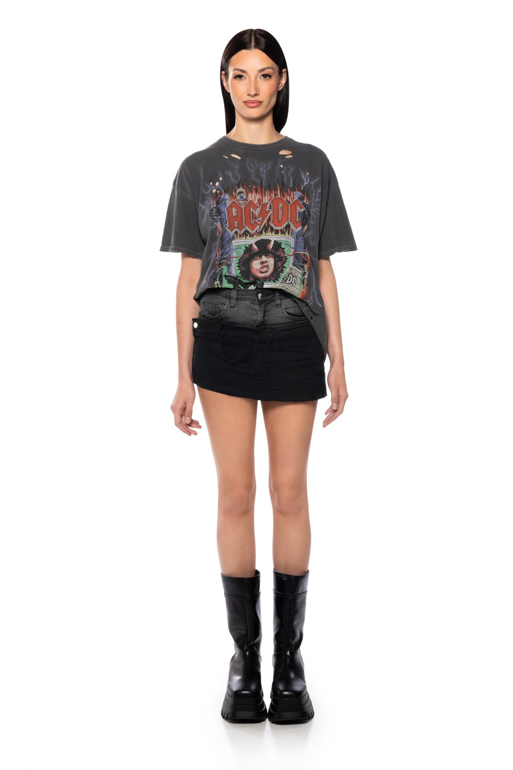 NOTICE ME DENIM MINI SKIRT