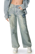 ODIN METALLIC DENIM CARGO PANT