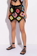 PACK YOUR BAGS RHINESTONE TRIM CROCHET SHORTS