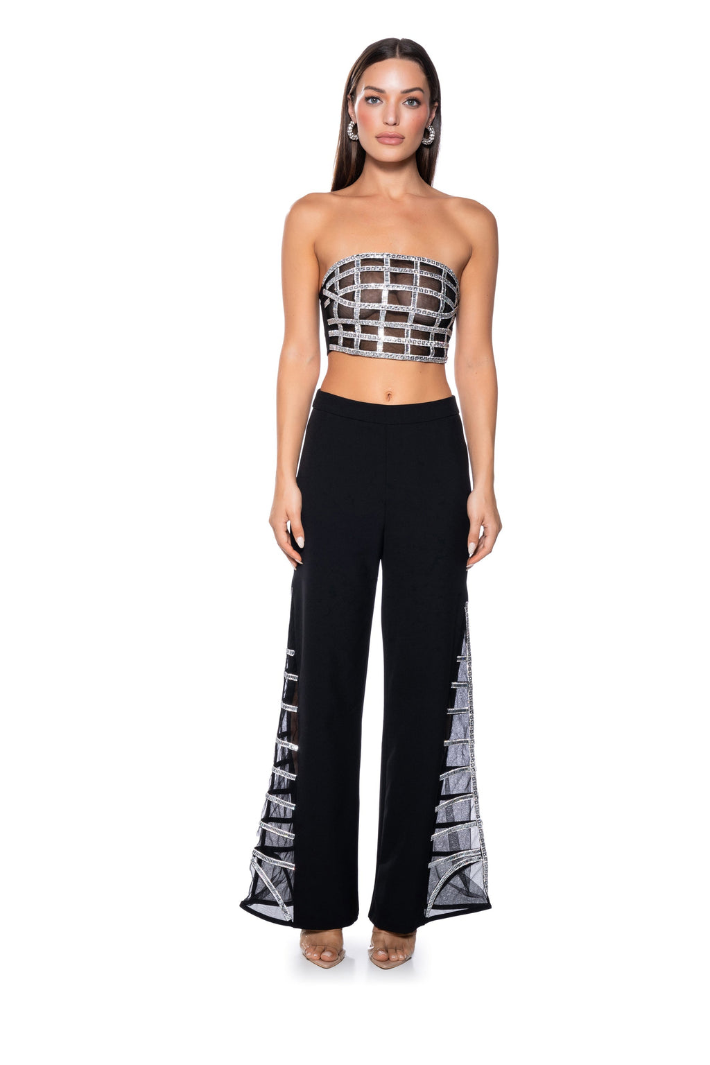 PREMIER RHINESTONE MESH PANEL BUSTIER