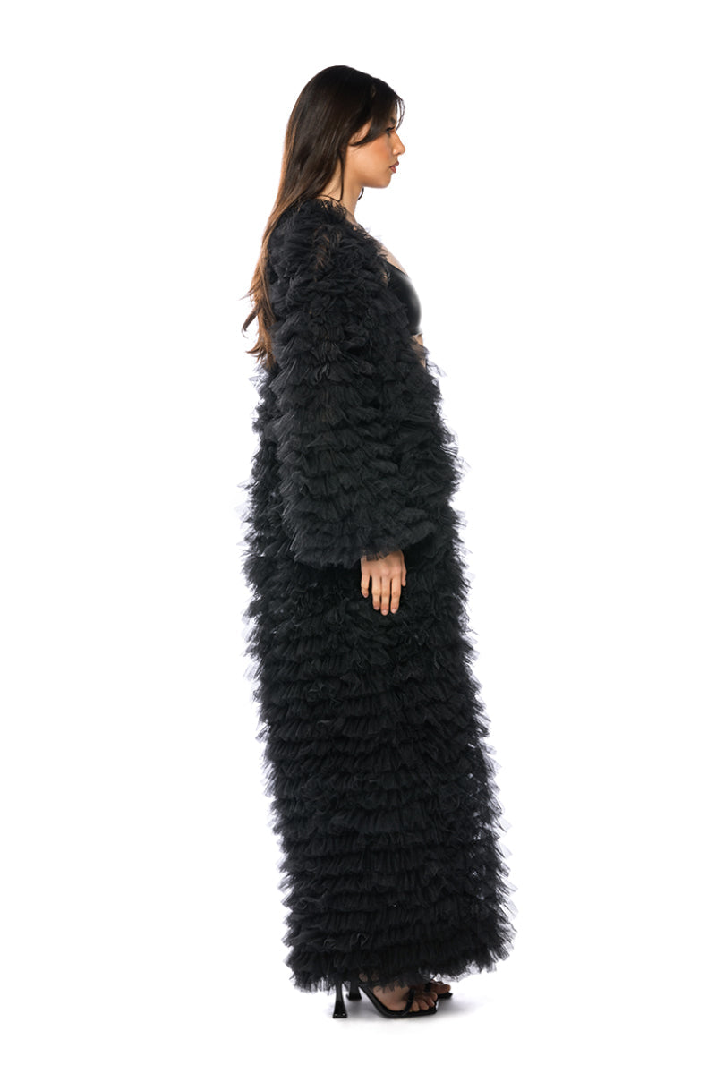TAKE A BOW AVANT GARDE RUFFLE TRENCH