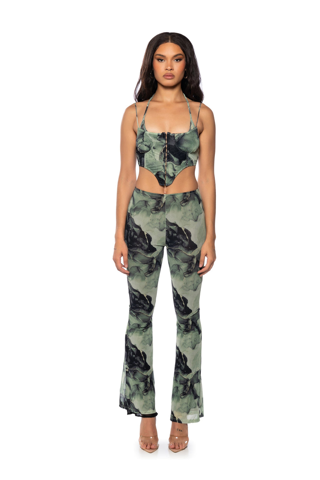 THINK ABOUT ME MESH CORSET TOP