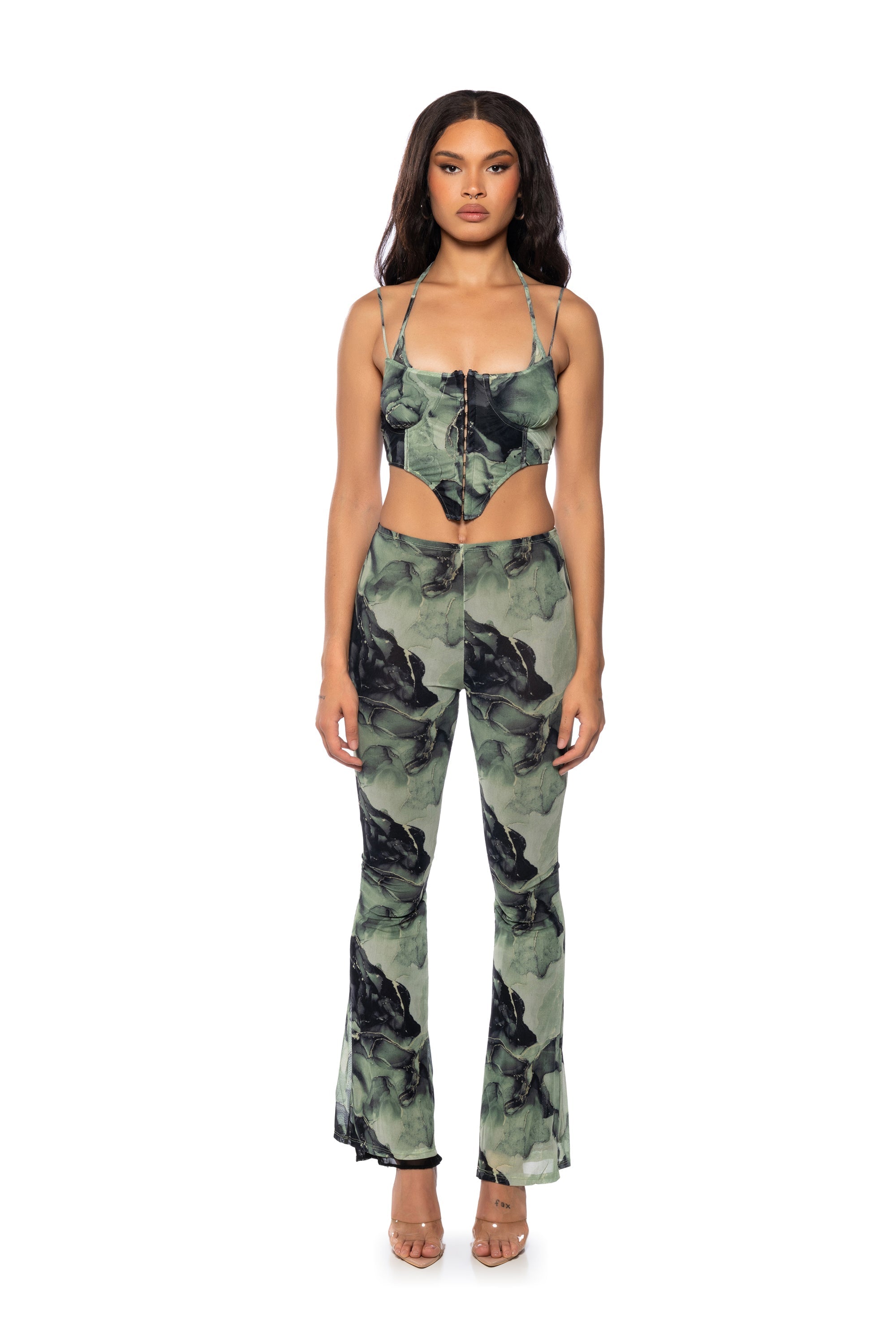 THINK ABOUT ME MESH CORSET TOP