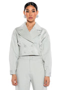 SAGE PU CHIC BLAZER