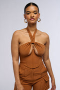 VIOLET GIRL CUT OUT HALTER CORSET TOP