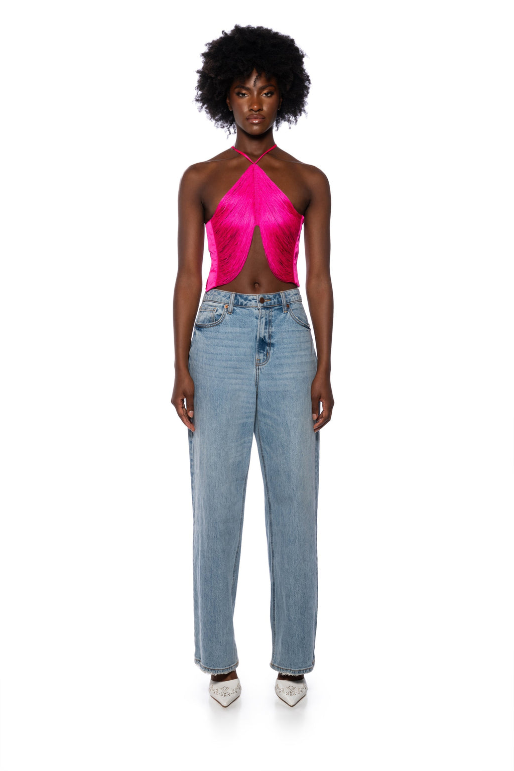 VIVIANNE FRINGE DETAIL CROP TOP