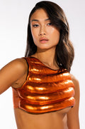 ZENON SLEEVELESS TEXTURED CROP TOP